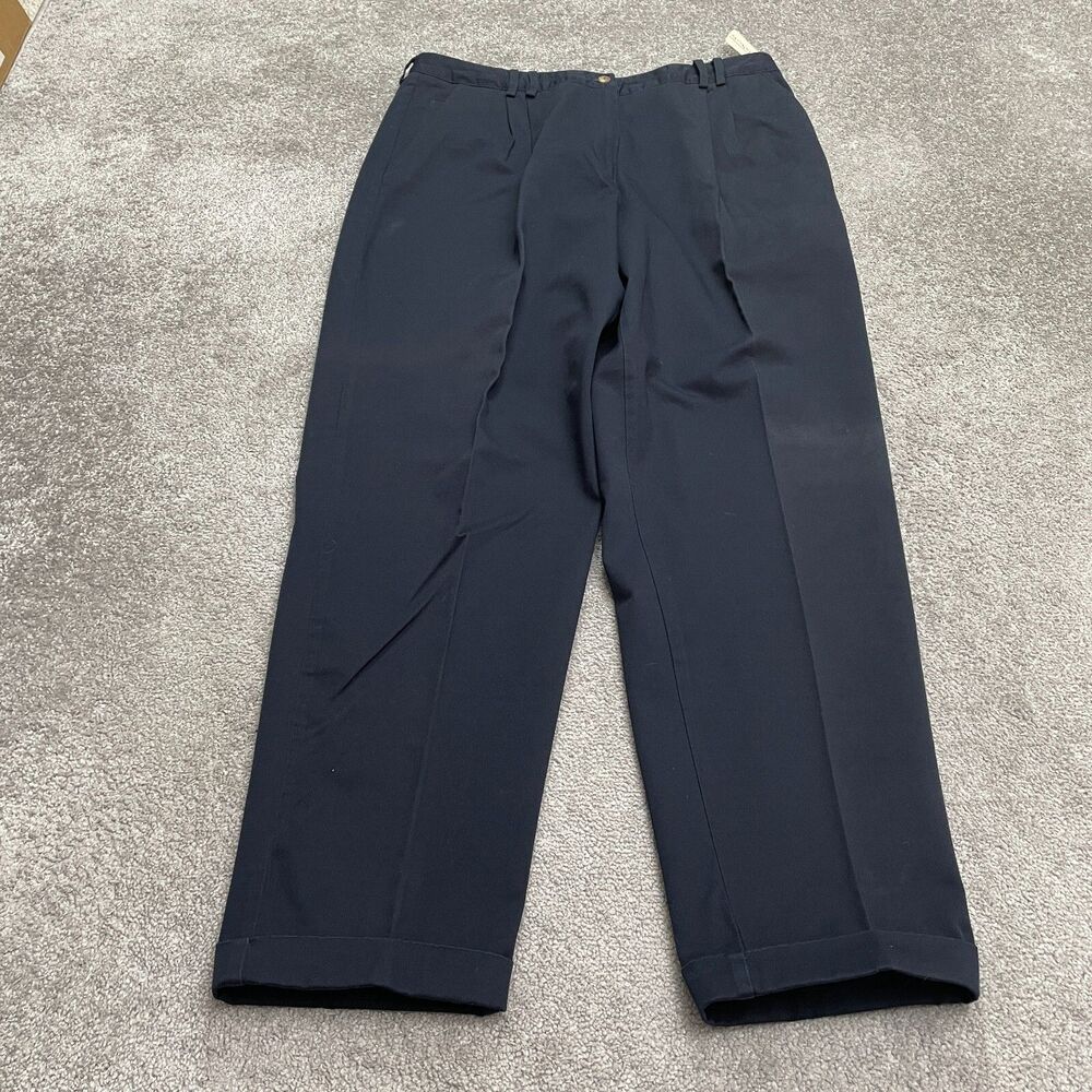 Talbots Vintage 90's Y2K Pleated Chino Pants Womens 20L Navy Blue Straight NWT